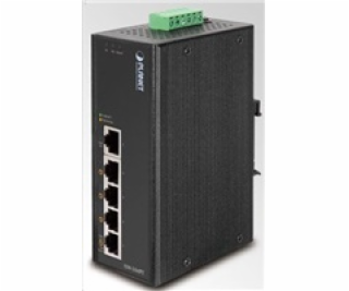 Planet ISW-504PT, 5x 10/100, 4x POE IEEE 802.3af, 60W, DI...