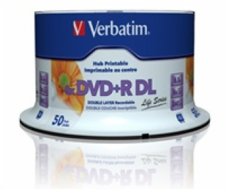 1x50 Verbatim DVD+R DL wide pr. 8x Speed, 8,5GB Life Series