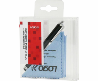 SUK009K Stylus čierny + mikroutierka LOGO