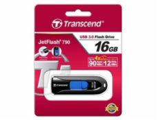 TRANSCEND USB Flash Disk JetFlash®790, 16GB, USB 3.1, Black/Blue (R/W 100/12 MB/s)