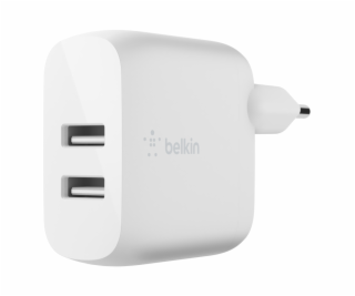 Belkin Dual USB-A Ladegerät, 24W incl. blesk kabel 1m, biela