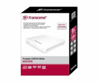 TRANSCEND externí DVD vypalovačka slim, USB 2.0, White (+...