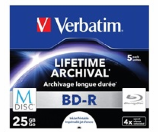 VERBATIM MDisc BD-R(5-pack)Jewel/4x/25GB