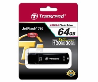 TRANSCEND USB Flash Disk JetFlash®750K, 64GB, USB 3.0, Black