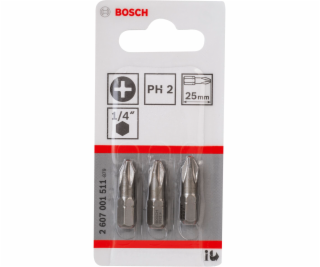 Bosch 3pcs PH Screwdriver Bit PH2 XH 25mm