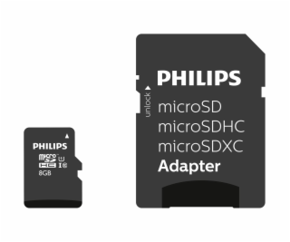 Philips MicroSDHC karta 8GB Class 10 UHS-I U1 incl. adapter