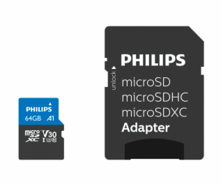 Philips MicroSDXC karta 64GB Class 10 UHS-I U3 incl. adapter