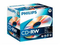 1x10 Philips CD-RW 80Min 700MB 4-12x JC