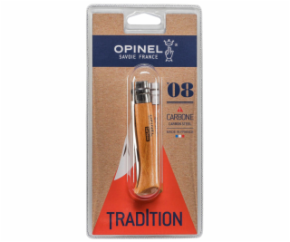 Opinel vreckovy noz No. 08 uhl. cepel s drevenou rokovatou