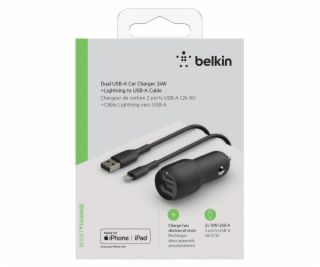 Belkin USB-A Kfz-Ladegerät, 24W 1m Lightning-Kabel  CCD00...