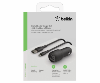 Belkin USB-A Kfz-Ladegerät, 24W 1m Micro-USB kabel CCE002...