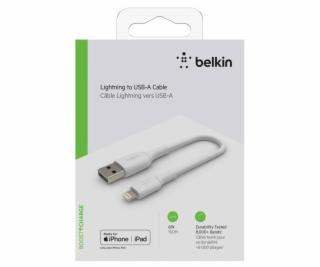 Belkin Lightning Lade/Sync kabel 15cm, PVC, biele, mfi ce...