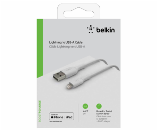 Belkin Lightning Lade/Sync kabel 2m, PVC, biele,mfi certi...