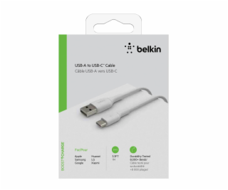 Belkin USB-C/USB-A kabel 1m PVC, biela CAB001bt1MWH