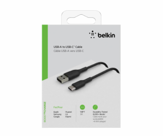 Belkin USB-C/USB-A kabel 3m PVC, cierna CAB001bt3MBK