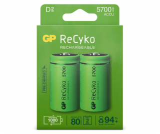 1x2 GP ReCyko NiMH Battery D Mono 5700 mAH, ready to use,...