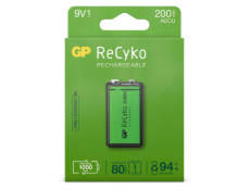 GP ReCyko NiMH Battery 9V Block 200mAH, ready to use, NEW