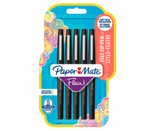 1x5 Paper Mate Flair Felt Tip Pen  M 0,7 mm black