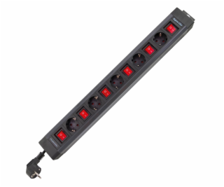 REV 5-fold Multiple Socket 3,7 m Single Switch  anthracite