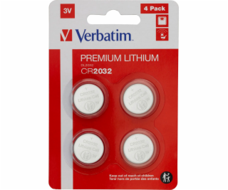 1x4 Verbatim CR 2032 Lithium battery 49533