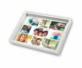 ZEP Photo Tray white       45x35 Wooden Photo Tray 9 Phot...