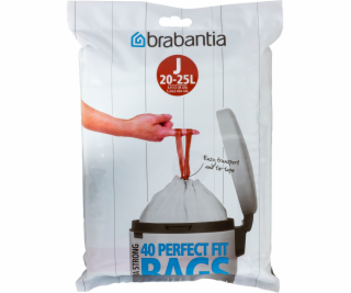 Brabantia PerfectFit Bin Liner Type J 20-25 L, 40 Bags