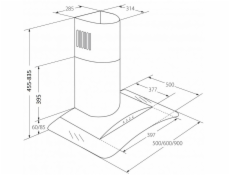 Akpo WK-4 Largo Eco 50 nástěnný odsavač par černý