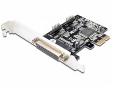 Karta/Kontroler LPT/RS232 PCI Express, 1xDB25 2xDB9, Low Profile, Chipset: AX99100