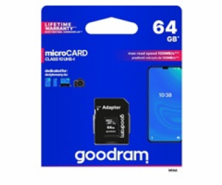 GOODRAM microSDXC           64GB Class 10 UHS-I + adapter