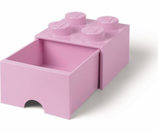 LEGO úložný box 4 s šuplíkom svetlo ružová