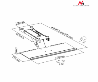 Maclean MC-757 max 2 kg držiak na klávesnici