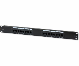 Techly 1U UTP 16xR J45 Cat.5e Patch panel