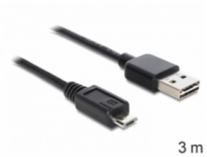 DeLOCK 83368 Kabel EASY USB A auf Micro USB USB 2.0 Typ A Stecker a. Micro USB 2.0 Typ B St. 3m černá