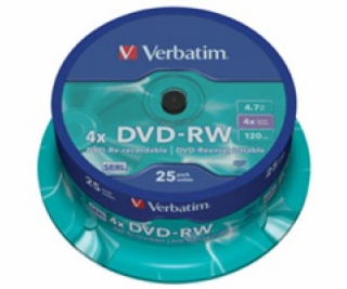 Médium Verbatim DVD-RW 4,7GB 4x spindle 25ks