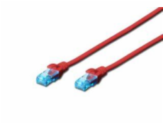 Digitus Ecoline Patch kabel, UTP, CAT 5e, AWG 26/7, červený 3m, 1ks