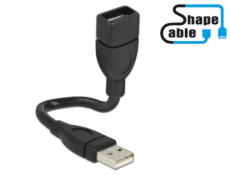 DeLOCK 83497 Kabel USB-A auf USB-A ShapeCable USB 2.0 Typ A Stecker auf USB 2.0 Typ A Buchse 15cm černá