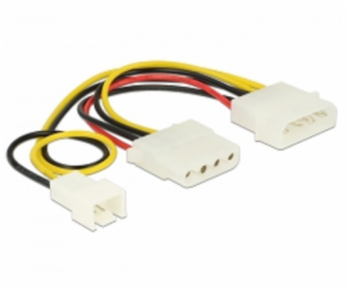 Delock Power Cable 4 pin male > 1 x 4 pin female + 1 x 3 ...