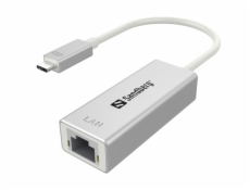 Sandberg redukce USB-C -> RJ-45, stříbrná