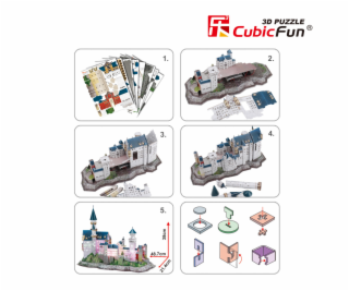 Puzzle 3D Zámek  Neuschwanstein / led - 128 dílků