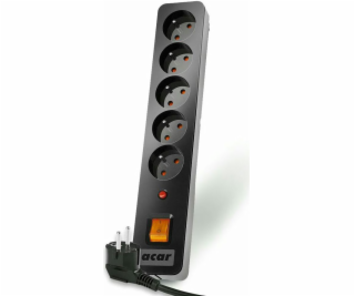 ACAR X5 power extension 5 m 5 AC outlet(s) Indoor Black