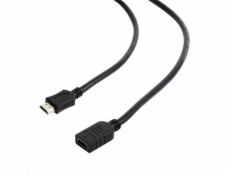 Kabel CABLEXPERT HDMI-HDMI 1,8m, 1.4, M/F stíněný, zlacené kontakty, prodlužovací, černý