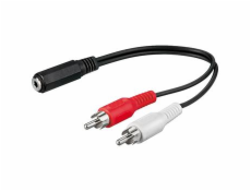 PremiumCord Kabel Jack 3.5mm-2xCINCH F/M 20cm