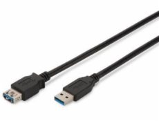 USB Assmann predlžovací kábel USB 3.0 SuperSpeed Type USB A / USB AM / Ż čierny 3,0 m (AK-300203-030-S)