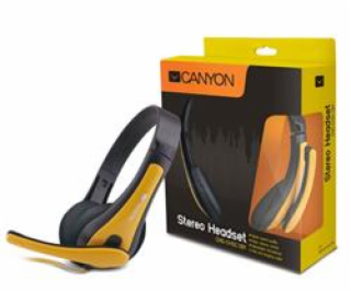 CANYON headset HSC-1, lehký, 3,5 mm jack TRRS, černo-žlutá