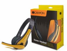 CANYON headset HSC-1, lehký, 3,5 mm jack TRRS, černo-žlutá