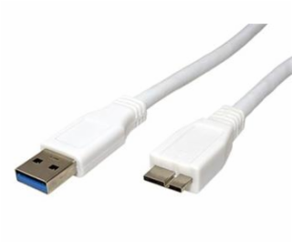 Kabel microUSB3.0 A-A SuperSpeed, propojovací, 2 m, bílý