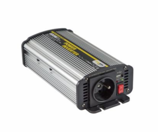 Napěťový měnič Carspa CAR600U-122 12V/230V+USB 600W, modi...