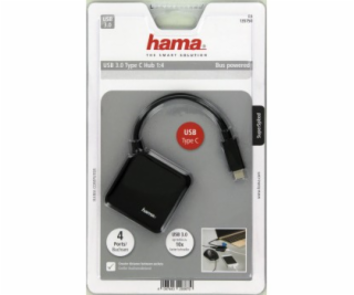 USB hub Hama USB 3.1 typ C 1:4, černý