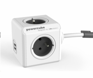 Zásuvka prodluž. PowerCube EXTENDED USB, Grey, 4 rozbočka...