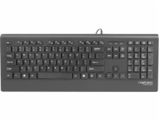 Natec Multimedia Keyboard BARRACUDA slim USB  US layout  black